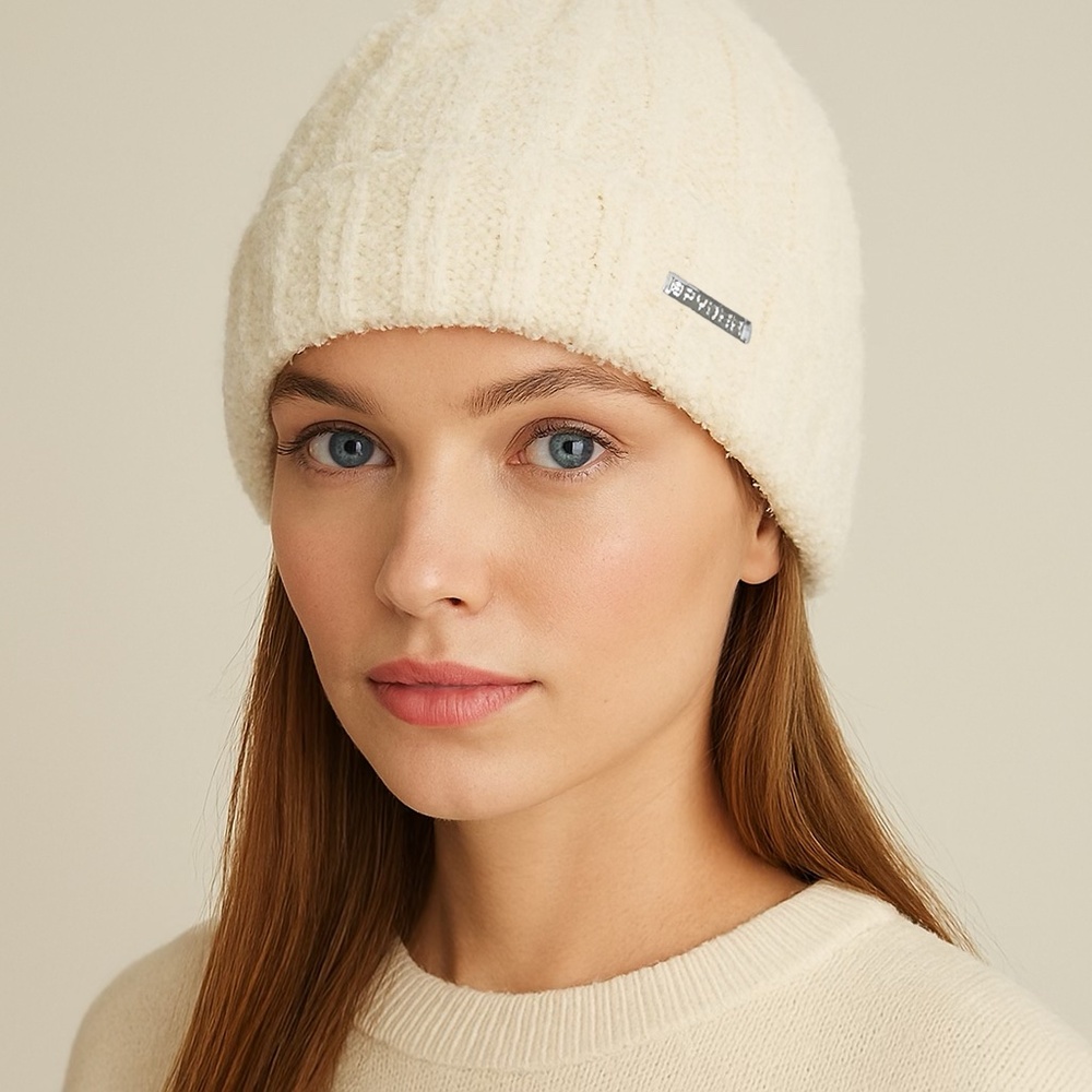 Spyder Blue Ribbed Cuffed Logo Fleece Spyder Womens Fuzzy Knit Ribbed Cuff B Hat